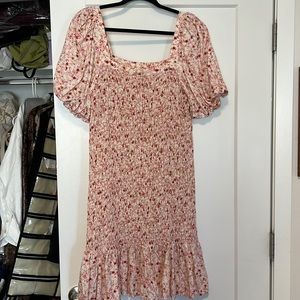 Anthropology dress- another love- pink floral